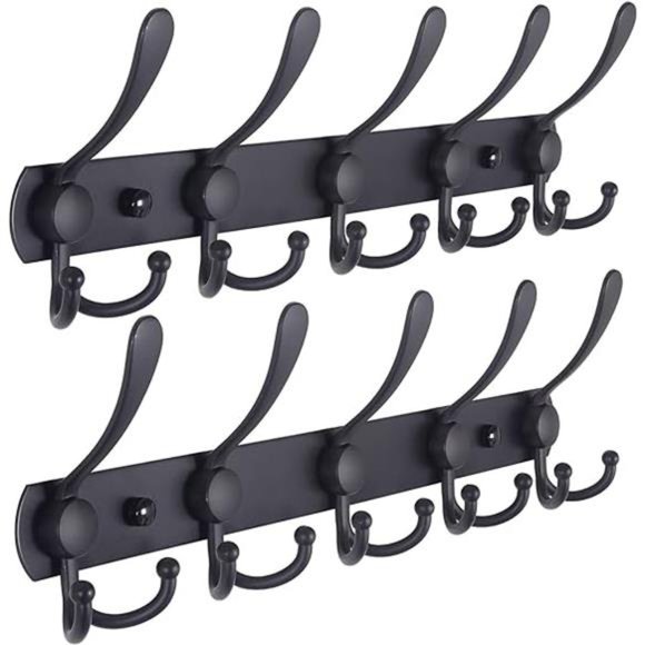 Coat Rack Wall Mounted -5 Tri Hooks,Heavy Duty, Stainless Steel, Metal Coat Hook - Picture 7 of 7